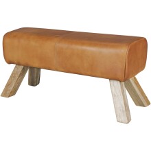 Design Sitzhocker WL5.105 Holz 90x30x43 cm Leder Modern...