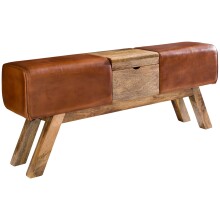Design Turnbock Sitzbank Braun Aufbewahrungsfach 120 x 29...