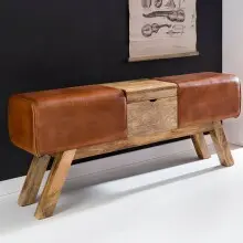 Sitzhocker in Braun - 120x29x53cm (LxBxH)