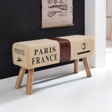 Design Turnbock Sitzbank CANVAS Braun 91 x 51 x 30 cm |...