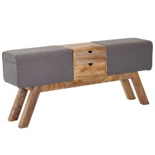Design Turnbock Sitzbank Grau mit Schubladen 120x56x30 cm...