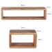 Wandregal (3er Set) in Braun - 80x15x20 (LxBxH)