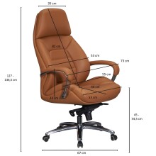 Bürostuhl in Beige - 67x67x137 (LxBxH)