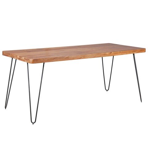Esstisch in Braun aus Akazie Massivholz Beine: Metall - 80x180x76cm (LxBxH)