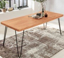 Esstisch in Braun aus Akazie Massivholz Beine: Metall - 80x180x76cm (LxBxH)