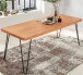 Esstisch in Braun aus Akazie Massivholz Beine: Metall - 80x180x76cm (LxBxH)