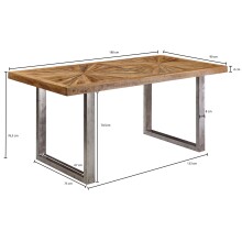 Esstisch in Braun - 90x180x76 (LxBxH)