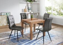 Esstisch in Braun aus Massivholz Akazie - 80x80x76cm (LxBxH)