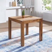 Esstisch in Braun aus Massivholz Sheesham - 80x80x76cm...