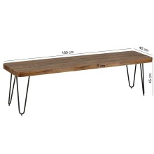 Sitzbank in Braun - 180x40x45 (LxBxH)