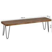 Sitzbank in Braun - 180x40x45 (LxBxH)