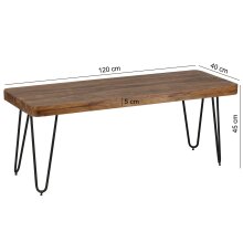 Sitzbank in Braun - 120x40x45 (LxBxH)