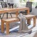 Sitzbank in Braun aus Massivholz Akazie - 160x35x45cm (LxBxH)