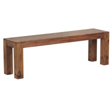 Sitzbank in Braun aus Massivholz Sheesham - 140x35x45cm...