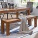 Sitzbank in Braun aus Massivholz Sheesham - 140x35x45cm (LxBxH)