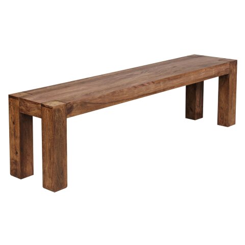 Sitzbank in Braun aus Massivholz Sheesham - 160x35x45cm (LxBxH)
