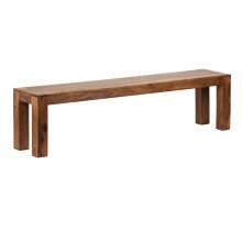 Sitzbank in Braun aus Massivholz Sheesham - 180x35x45cm...