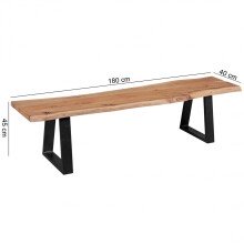 Sitzbank in Braun - 180x40x45 (LxBxH)