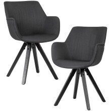 Esszimmerstuhl (2er Set) in Schwarz - 64x58x85 (LxBxH)