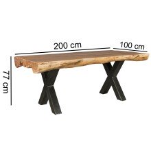 Esstisch in Braun - 100x200x77 (LxBxH)