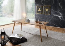 Esstisch in Braun aus Sheesham Massivholz - 60x120x76cm (LxBxH)