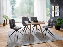 Esstisch in Braun aus Sheesham Massivholz - 80x80x76cm (LxBxH)