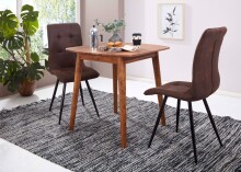 Esstisch in Braun aus Sheesham Massivholz - 80x80x78cm (LxBxH)