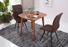 Esstisch in Braun aus Sheesham Massivholz - 80x80x78cm (LxBxH)