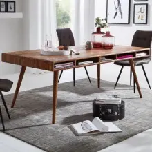 Esstisch in Braun aus Sheesham Massivholz - 100x200x77cm...