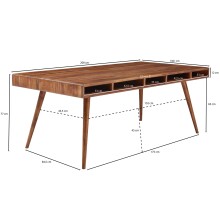 Esstisch in Braun aus Sheesham Massivholz - 100x200x77cm (LxBxH)