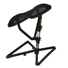 Fußhocker in Schwarz aus Stoff - 43x33x46cm (LxBxH)