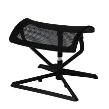 Fußhocker in Schwarz aus Stoff - 43x33x46cm (LxBxH)