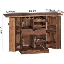 Barschrank in Braun - 64x50x91 (LxBxH)
