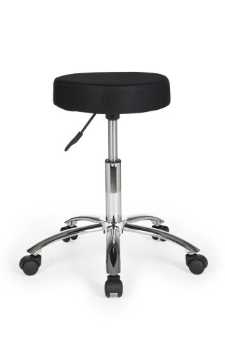Arbeitshocker in Schwarz aus Stoff - 55x55x70cm (LxBxH)