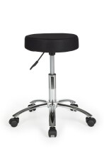 Arbeitshocker in Schwarz aus Stoff - 55x55x70cm (LxBxH)
