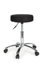 Arbeitshocker in Schwarz aus Stoff - 55x55x70cm (LxBxH)