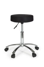 Arbeitshocker in Schwarz aus Stoff - 55x55x70cm (LxBxH)