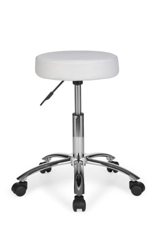 Arbeitshocker in Weiß aus Stoff - 55x55x70cm (LxBxH)