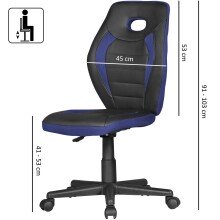 Drehstuhl in Schwarz - 63x63x103cm (LxBxH)