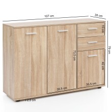 Kommode in Grau - 107x35x79cm (LxBxH)