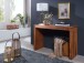 Konsolentisch Massivholz Sheesham Konsole Schreibtisch 115 x 40 cm Landhaus-Stil Arbeits-tisch Naturholz modern