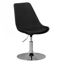 Drehsessel in Schwarz - 46x46x88cm (LxBxH)