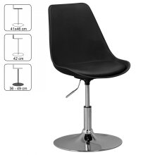 Drehsessel in Schwarz - 46x46x88cm (LxBxH)