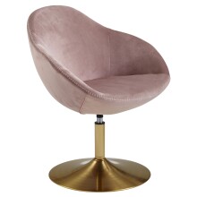 Relaxsessel in Rosa aus Schalensitz: Samt Untergestell:...
