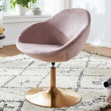 Relaxsessel in Rosa aus Schalensitz: Samt Untergestell: Eisen - 70x70x79 (LxBxH)
