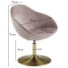 Relaxsessel in Rosa aus Schalensitz: Samt Untergestell: Eisen - 70x70x79 (LxBxH)