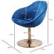 Relaxsessel in Blau aus Schalensitz: Samt Untergestell: Eisen - 70x70x79 (LxBxH)