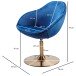Relaxsessel in Blau aus Schalensitz: Samt Untergestell: Eisen - 70x70x79 (LxBxH)