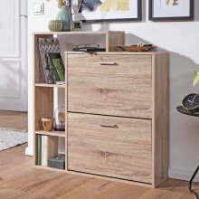Schuhschrank in Grau aus MDF Holz - 85x24x93cm (LxBxH)