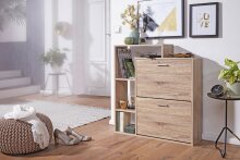 Schuhschrank in Grau aus MDF Holz - 85x24x93cm (LxBxH)